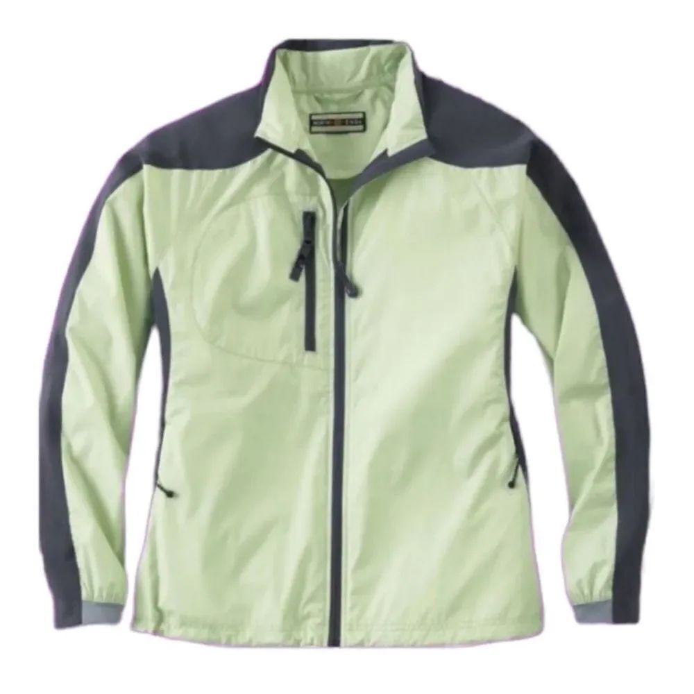 💜PartyLite Gray & Lime Green Lightweight Zippered Windbreaker Jacket Medium